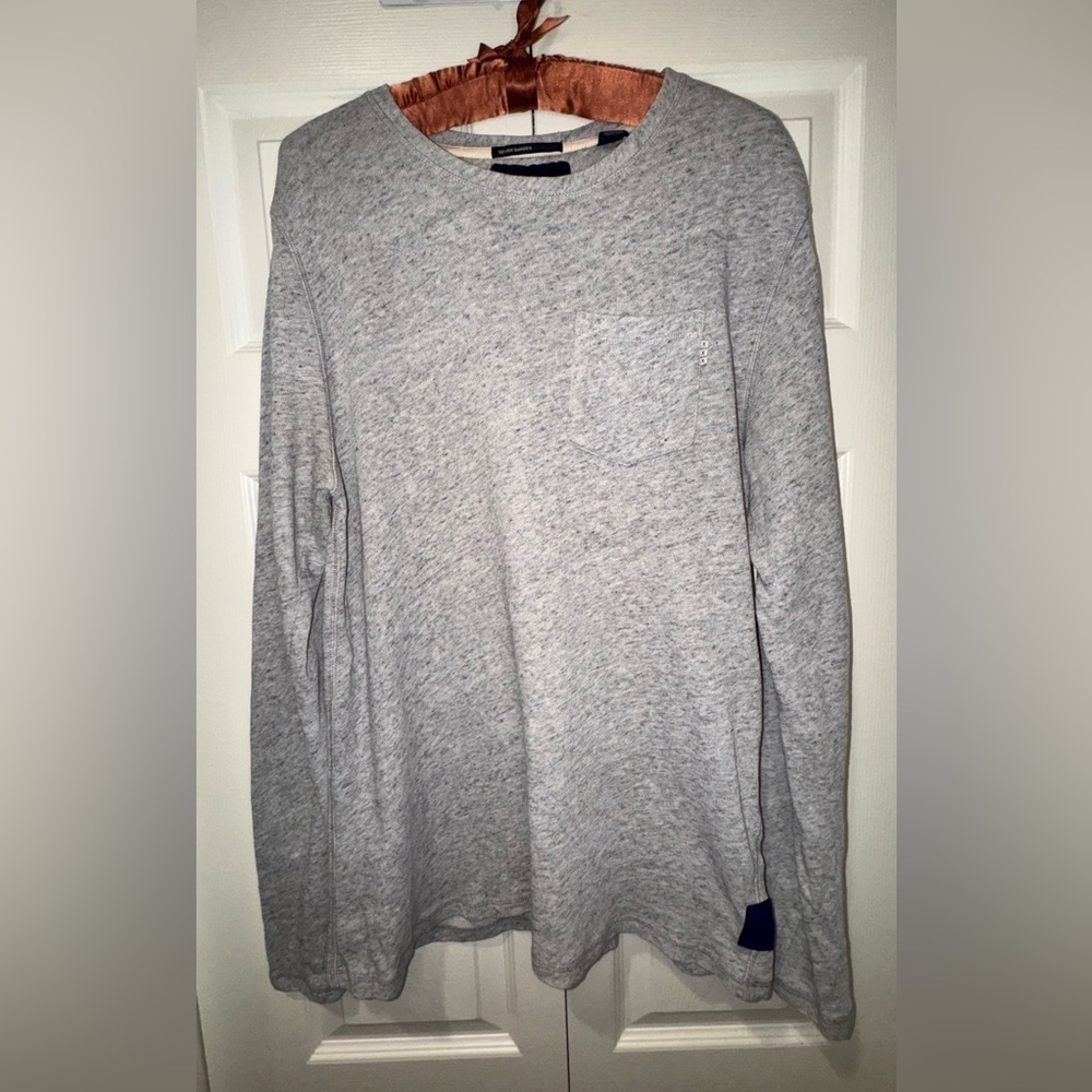 Blauw Scotch & Soda Men’s Heather Gray Crewneck Sweatshirt – Size L